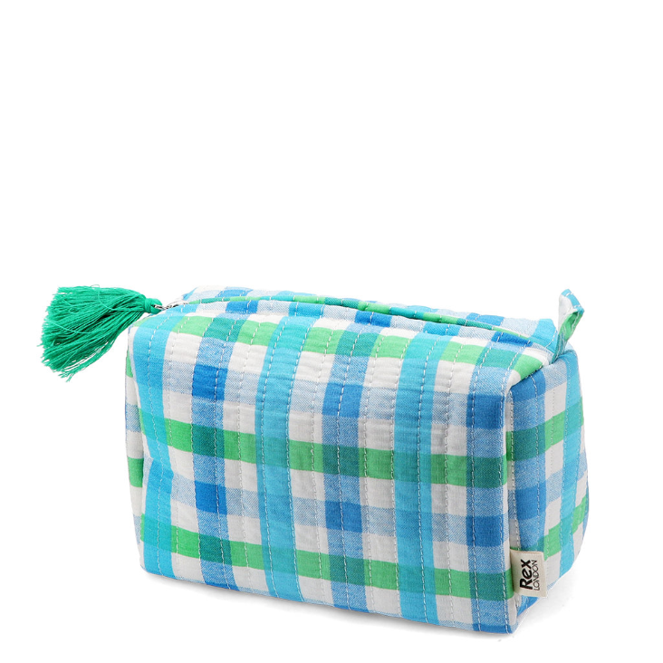 Kosmetiktasche - Blue Gingham