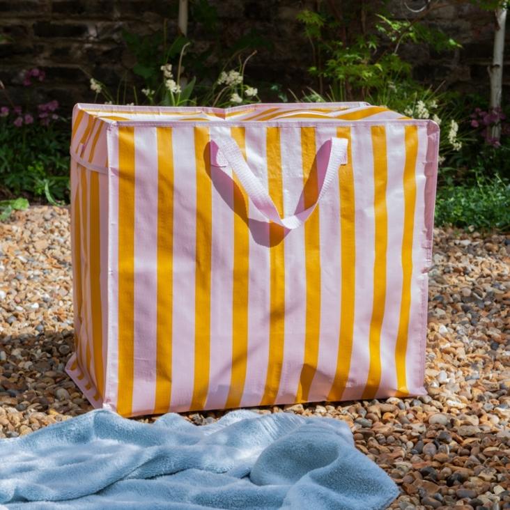 Jumbo Bag - Streifen Orange/Rosa