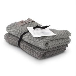 Abwaschtuch gestrickt Solid Grau 2er Set