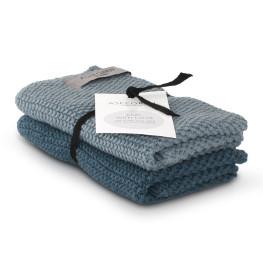 Abwaschtuch gestrickt Solid Blue 2er Set