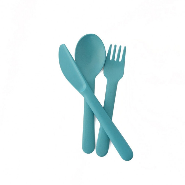 Cutlery-Set aus Bambusfaser TRIO Lagoon