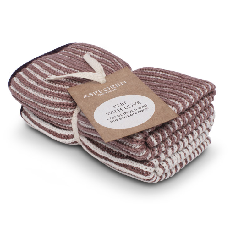Abwaschtuch gestrickt Lamella Mauve 2er Set