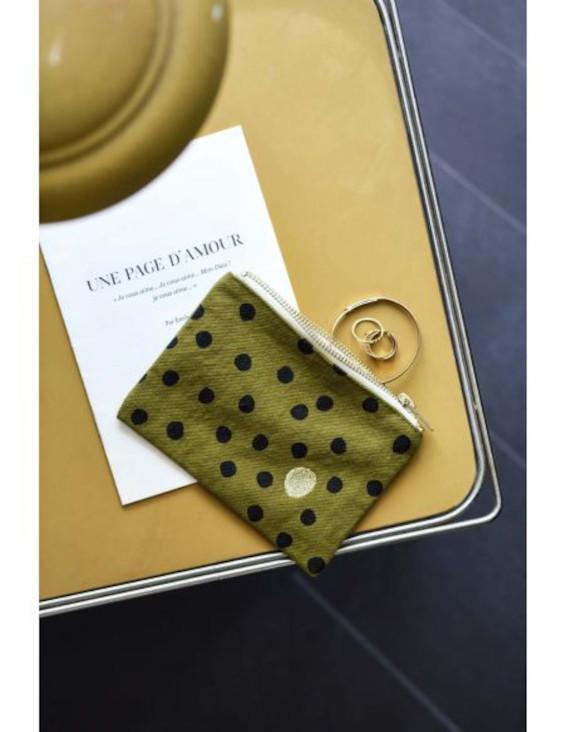 Kleine Tasche Pouch Polka Lichen S