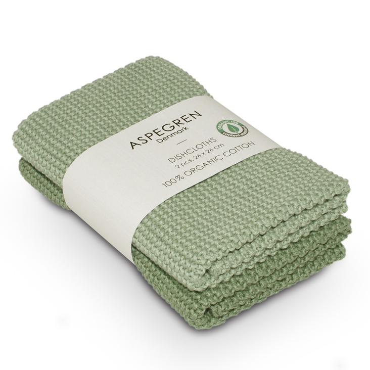 Abwaschtuch gestrickt Lamella Solid Laurel 2er Set