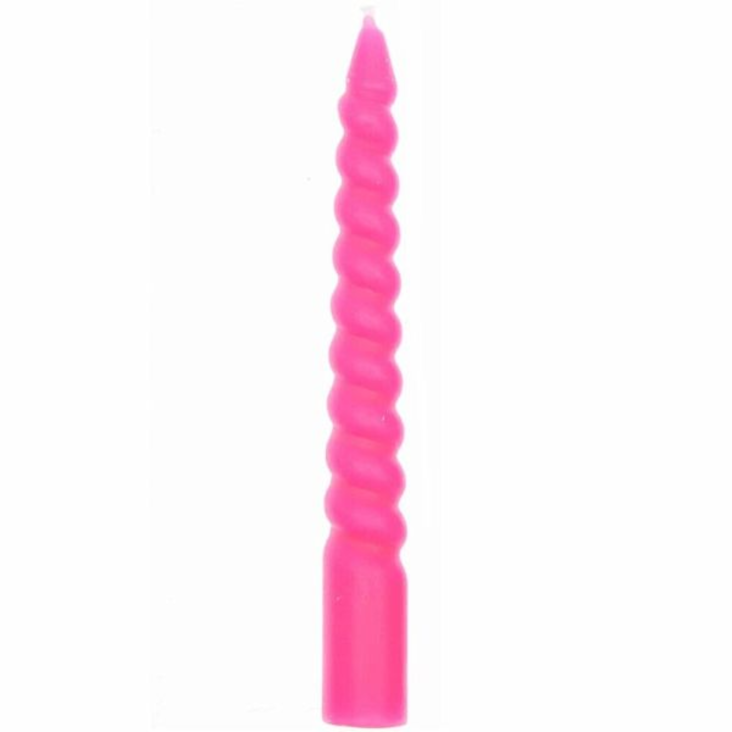SPIRAL KERZEN NEON PINK MIX 1,2X10CM 10 STÜCK