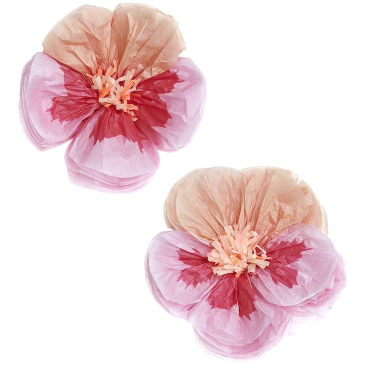 Seidenpapierblumen Stiefmütterchen pink
