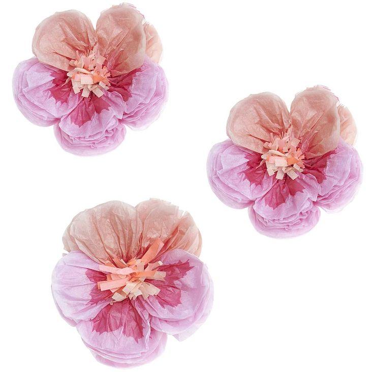 Seidenpapierblumen Stiefmütterchen pink