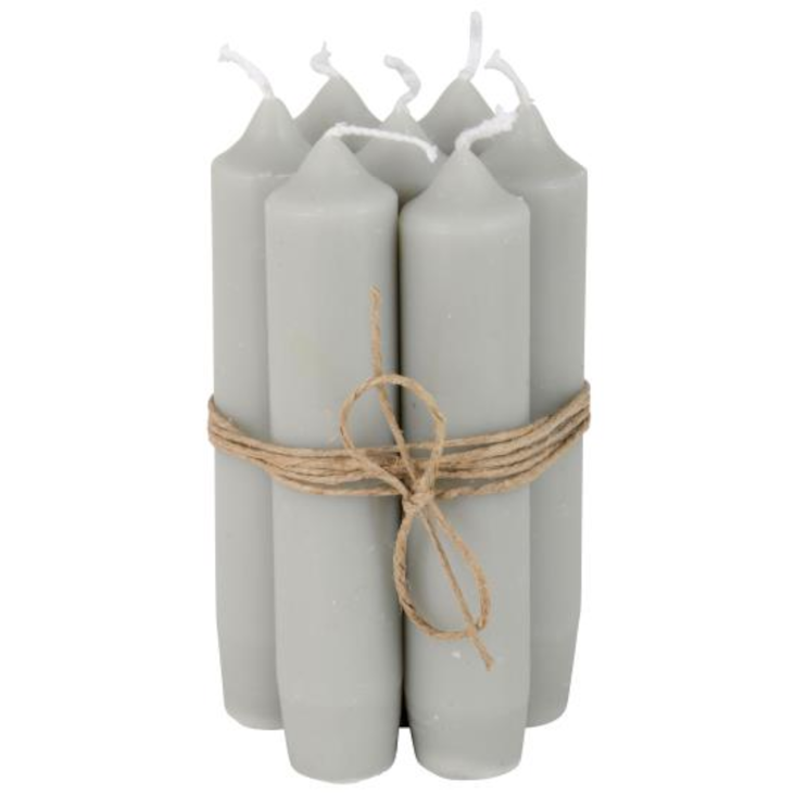 Stabkerze 5er Set - Grau