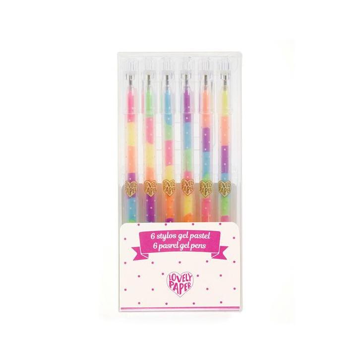 6 Pastell Gelschreiber