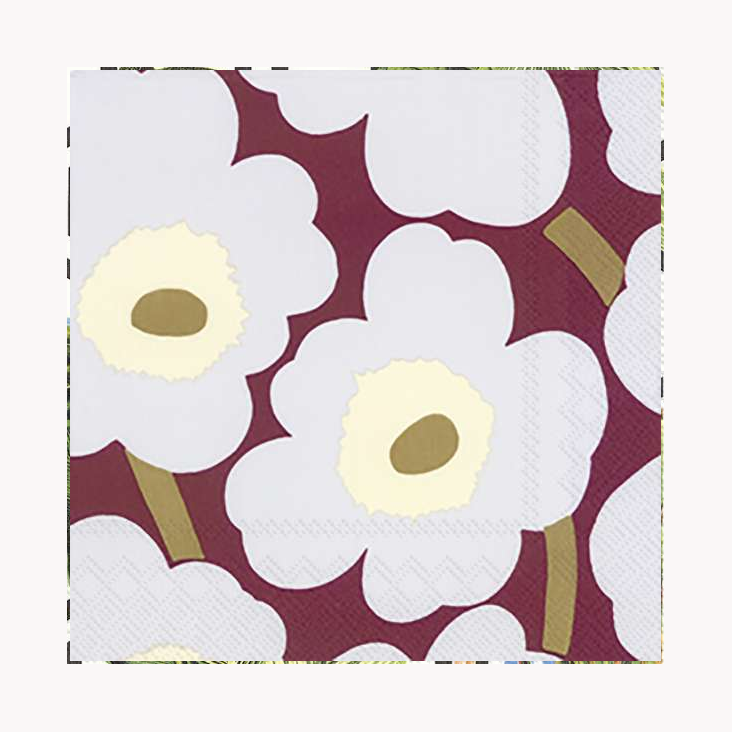 Servietten Unikko Bordeaux
