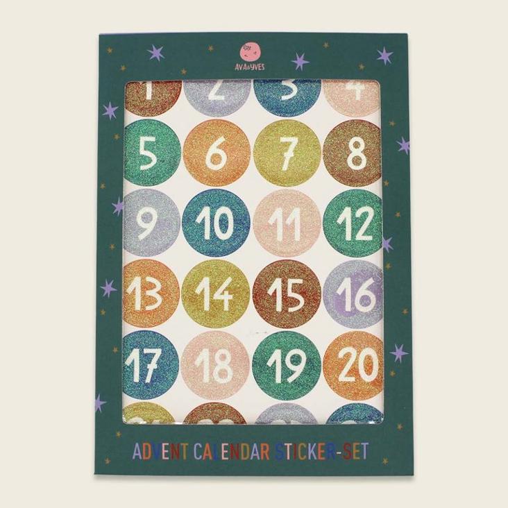 Adventkalender-Sticker Glitzer