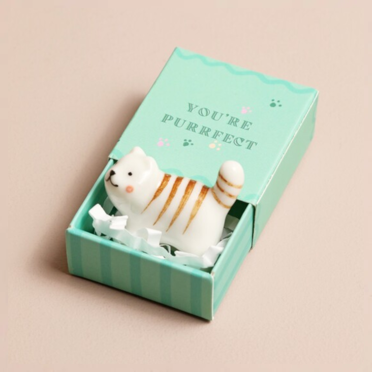 Kleiner Matchbox-Keramik-Token Cat