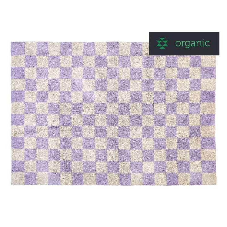 Teppich CHECK Nature Lavendel