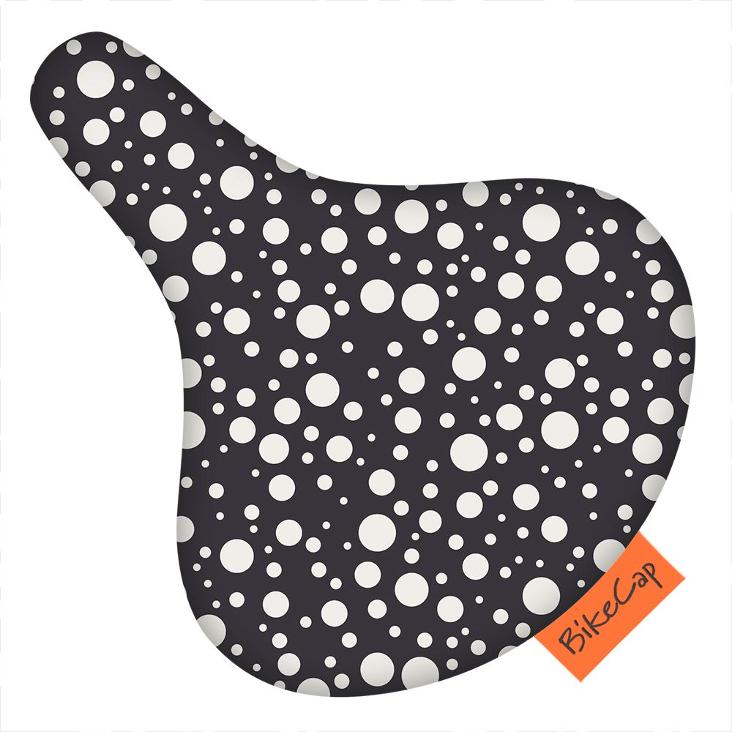 Sattelbezug Dots black & white