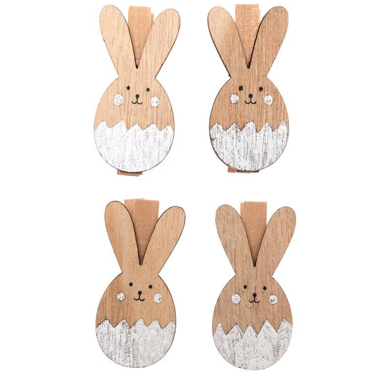 Dekoklammer Hase silber