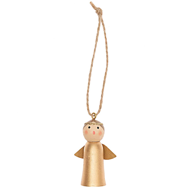 Hänger Engel Holz Gold