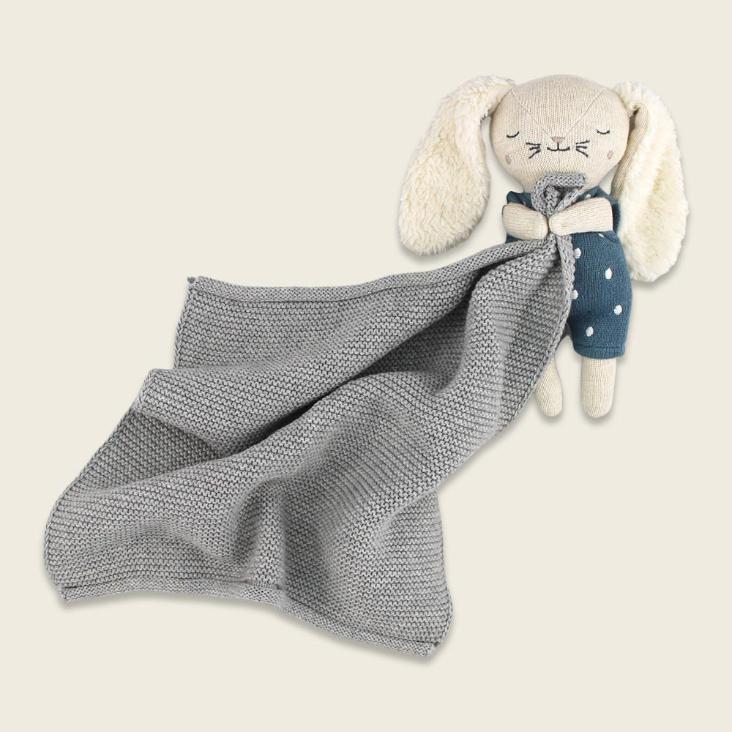Kuscheltuch Hase - Blau