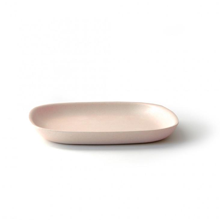 Mittlerer Speiseteller aus Bambusfaser Blush