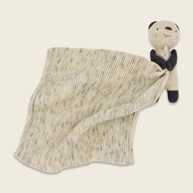 Kuscheltuch Panda mit Halstuch creme