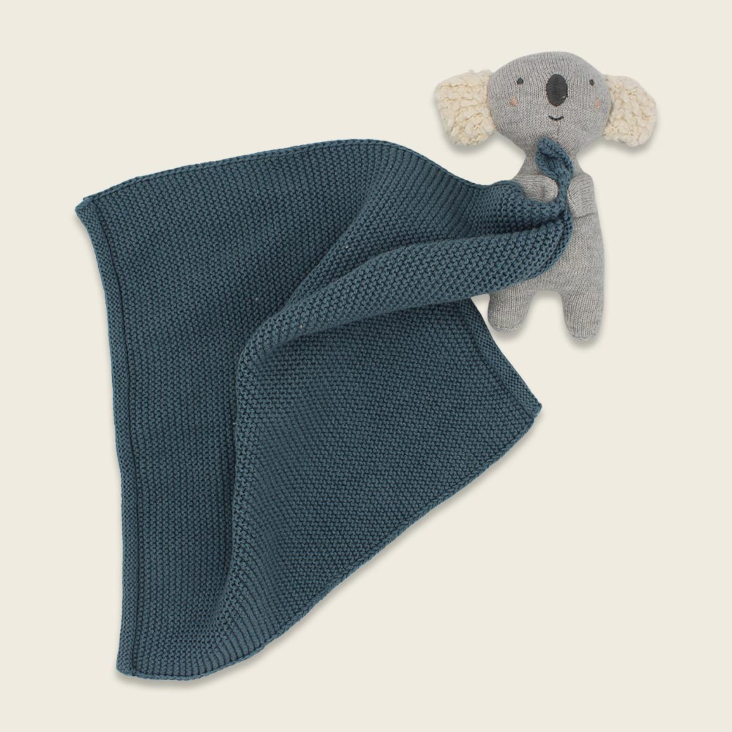 Kuscheltuch Koala mit Halstuch blau