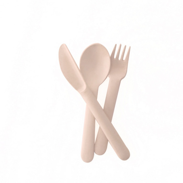 Cutlery-Set aus Bambusfaser TRIO Blush
