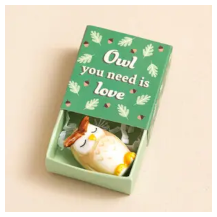 Kleiner Matchbox Keramik Token - Eule