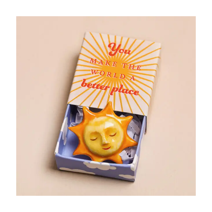 Kleiner Matchbox-Keramik-Token | Sonne