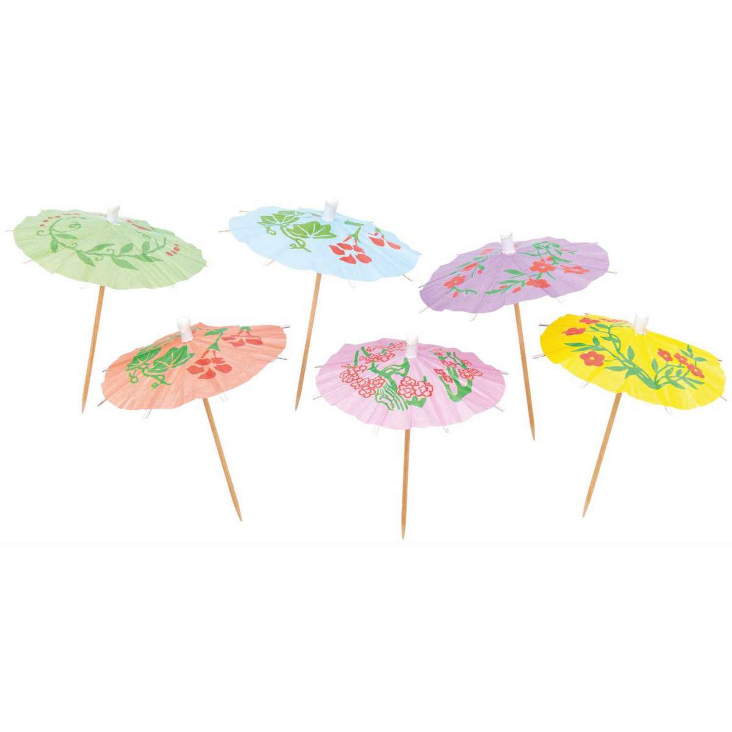 YEY! Let`s Party Picker Schirmchen floral 8,3cm 12 Stück