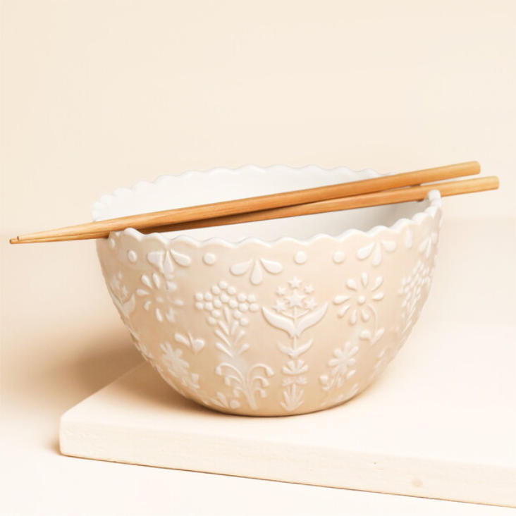 Ramen-Set - Blumenmuster