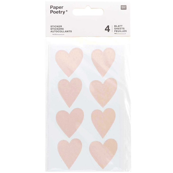 Sticker Herzen 4 Blatt Puder