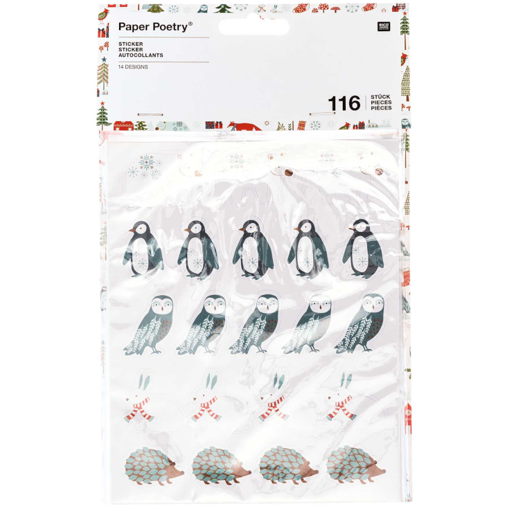 116 Sticker Wintertiere