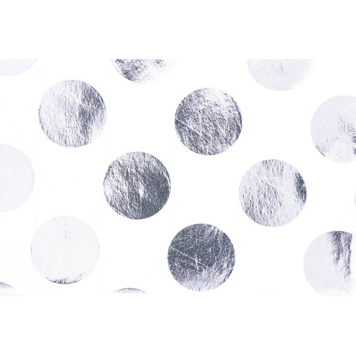 Seidenpapier weiss - Punkt silber - Hot Foil