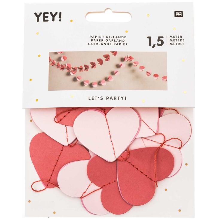 Papiergirlande Herzen