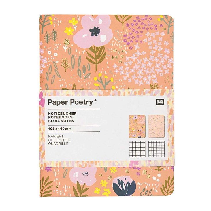 Notizbücher Crafted Nature rosa A6 40 Seiten 2 Stück