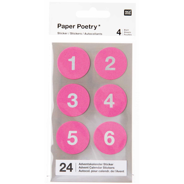Sticker Adventskalender pink