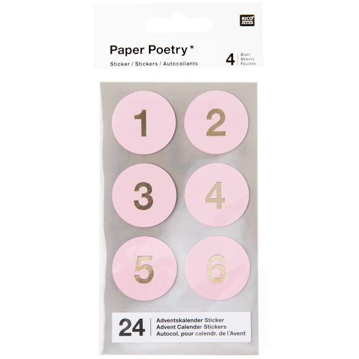 Sticker Adventskalender rosa