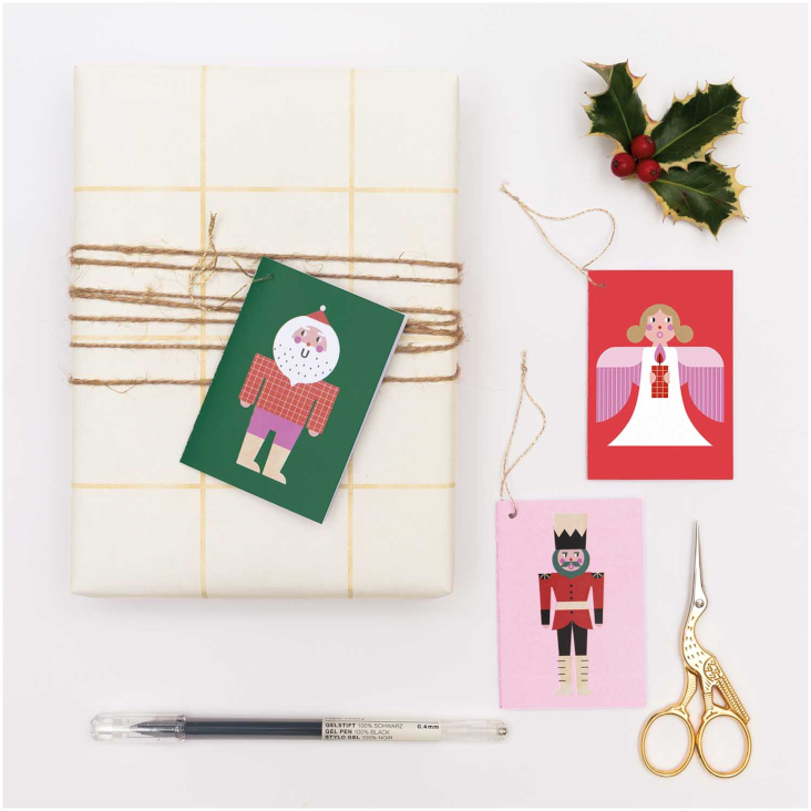 Geschenkanhängerkarten, Xmas, Figuren