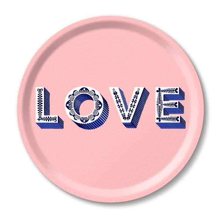 Love / pink Tray Ø 31cm