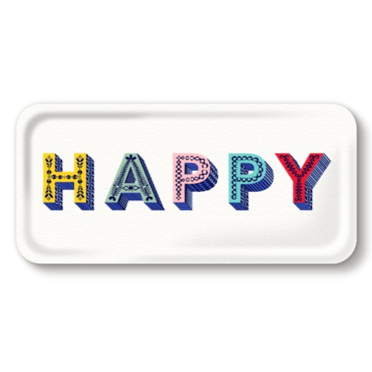 Tablett Happy Multi 32x15cm