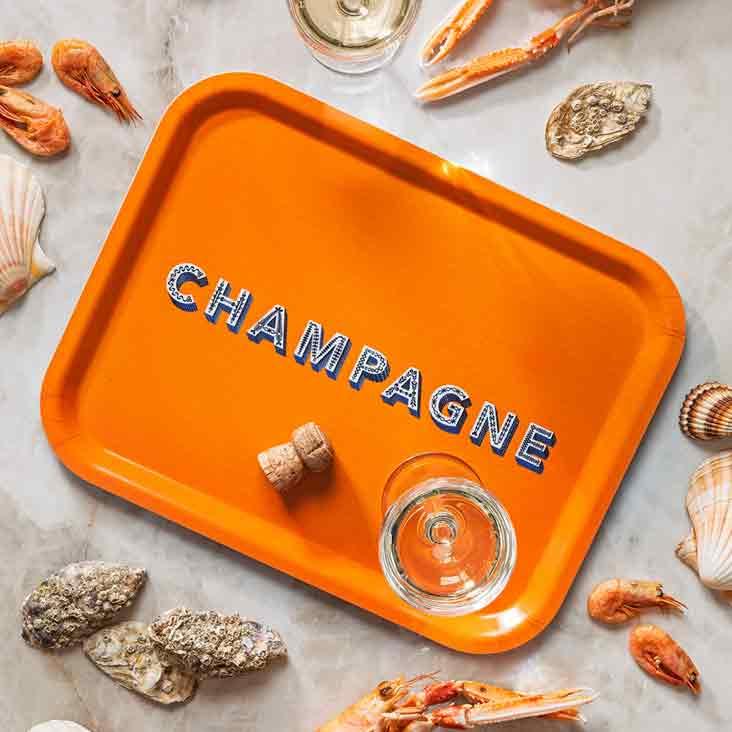 Champagne / satsuma orange Tray 36x28cm - 0