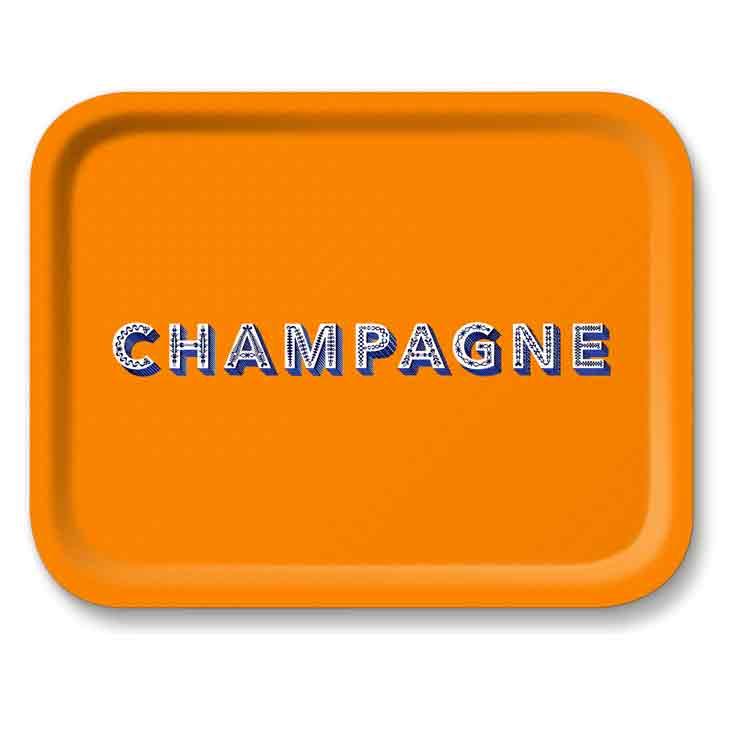 Champagne / satsuma orange Tray 36x28cm