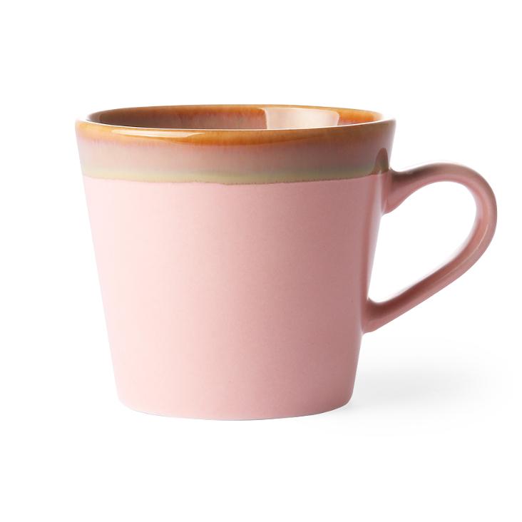 Keramik 70er Jahre Cappuccino Tasse - Pink