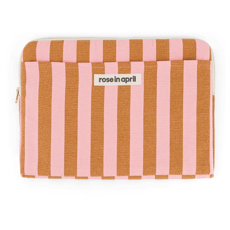Laptop-Hülle Octave-Streifen Karamell/Erdbeere