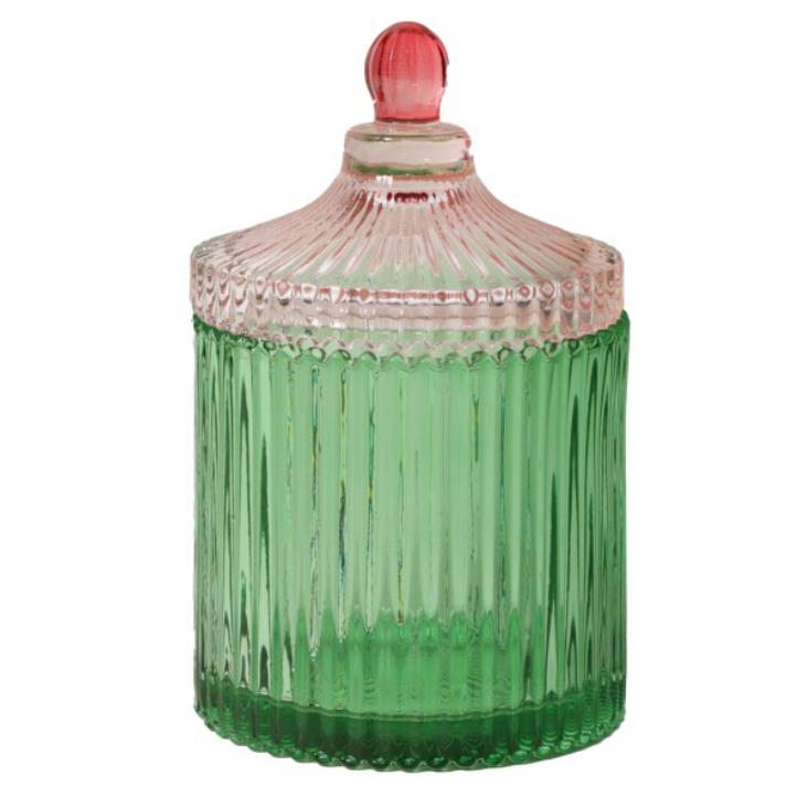 Vorratsglas grün/rosa