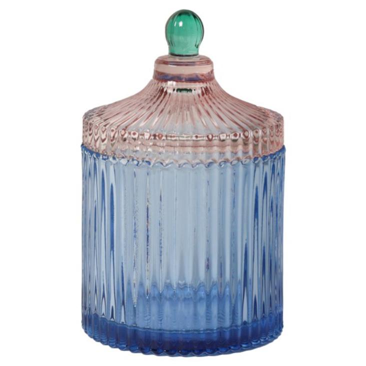 Vorratsglas blau/rosa