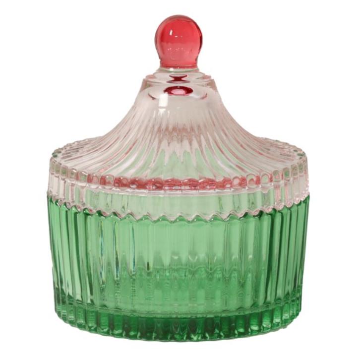 Vorratsglas grün/rosa