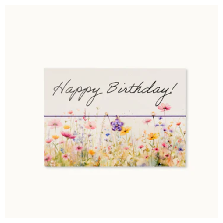 Armband-Karte: Happy Birthday Blumen