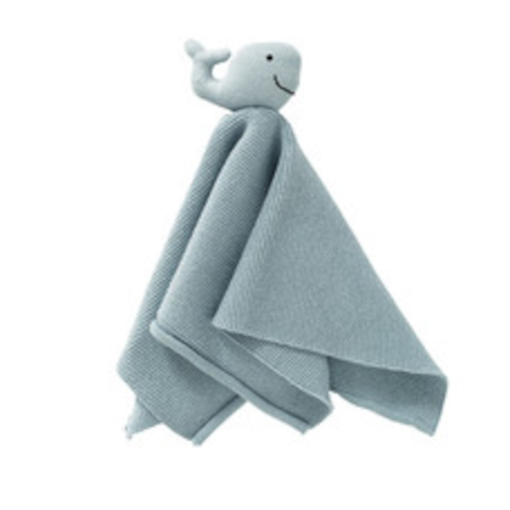 Schmusetuch Cuddle Cloth Whale Blue