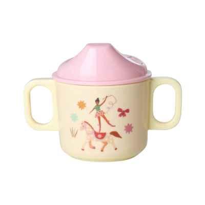 Melamine 2 Handle Baby Cup with Fun Fair Print - Pink