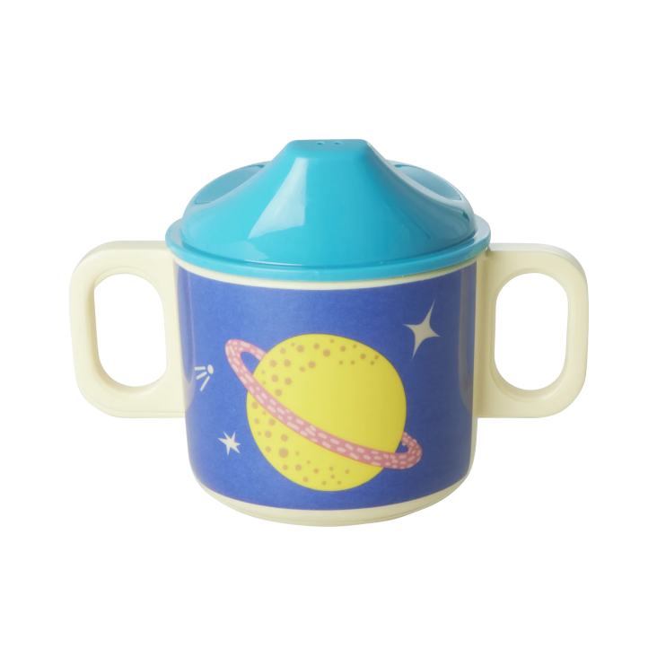 Melamin Babybecher - Blau - Galaxy Print